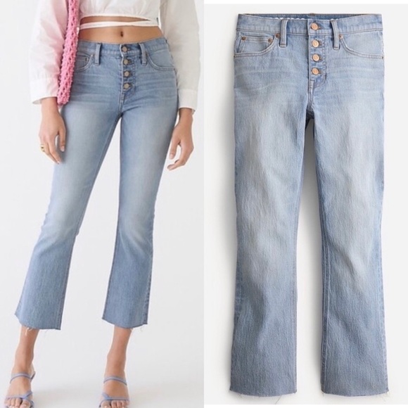 NWT J. Crew 9" mid rise demi-boot crop jean in Waterwood wash - Picture 1 of 12